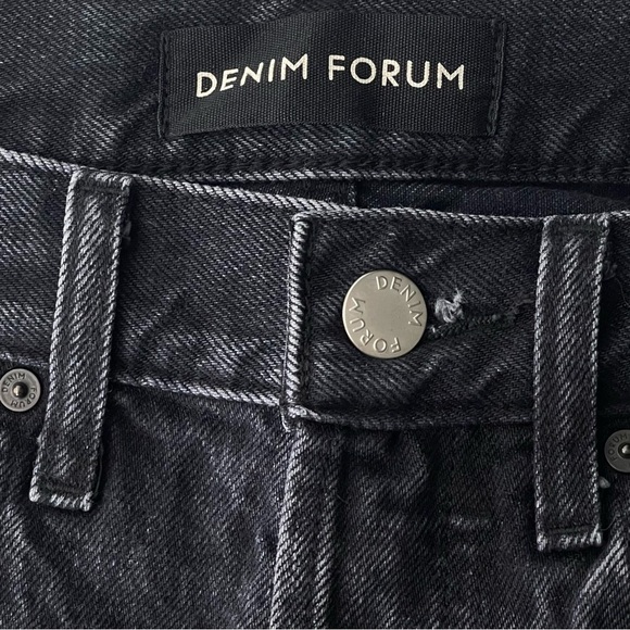 Aritzia Denim Forum Dillon High Rise Slim Jeans 30 Black Button Fly Rigid Denim - Picture 8 of 10